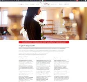 Przykład zaprojektowanej strony internetowej o tematyce funeralnej