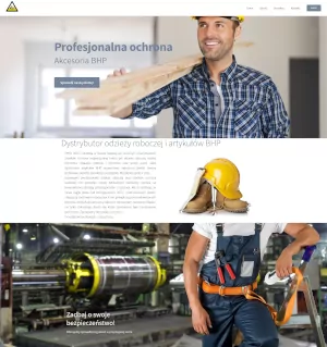 Projektowanie stron www - przykład strony internetowej z odzieżą BHP